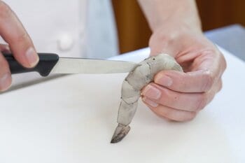 Using a Paring Knife For De-veining Shrimp