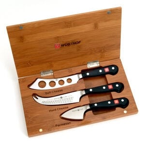 WÜSTHOF Classic 2103 3- Piece Cheese Knife Bamboo Set