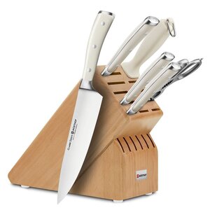 Wusthof Classic Ikon Creme 7-piece Acacia Knife Block Set