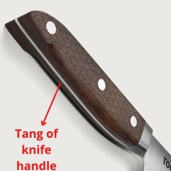 tang of the kitchen knife handle