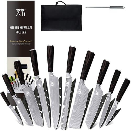 XYJ Stainless Steel 8 Piece Kitchen Butcher Knives Set