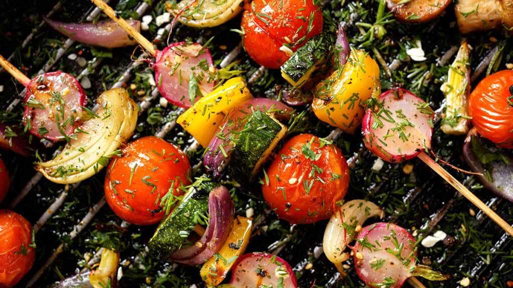 making veggies in the microwave grill oven