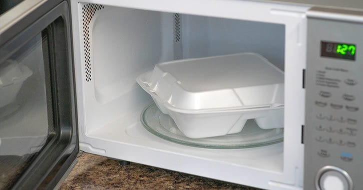what happens if you microwave styrofoam
