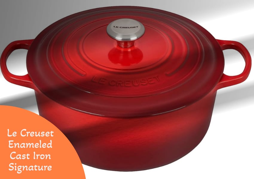 Le Creuset Enameled Cast Iron Signature Round Dutch Oven, 7.25 qt., Cerise